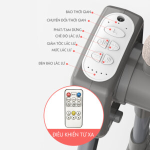 Điều khiển từ xa vô cùng tiện lợi cho ba mẹ và dễ sử dụng