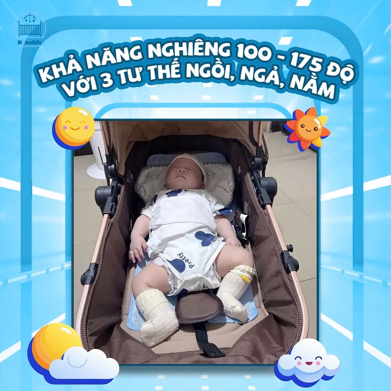 Nhờ những thiết kế nổi bật thì trẻ từ 1-2 tháng tuổi đã có thể bắt đầu sử dụng xe đẩy