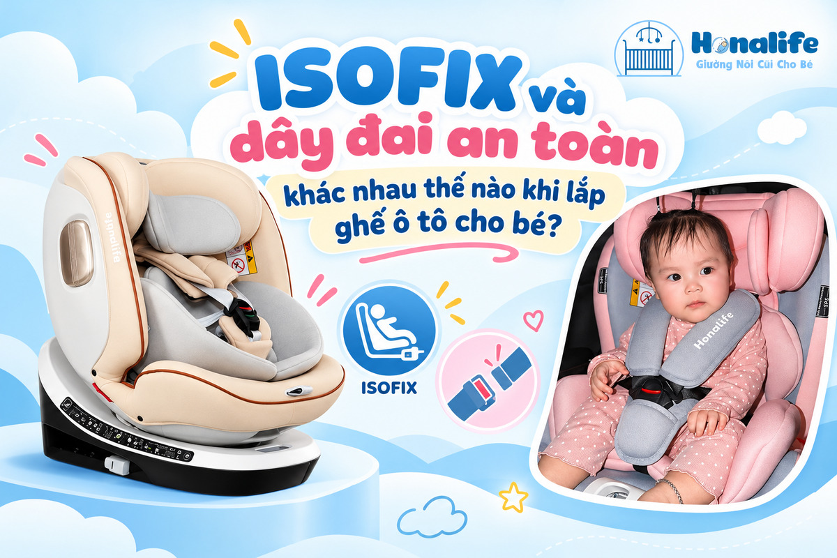 ISOFIX và dây đai an toàn khác nhau thế nào khi lắp ghế ô tô cho bé?